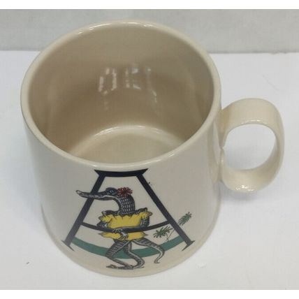 Anthropologie Balducci Ceramic Coffee Mug Alligator Design 3 7/8" Tall