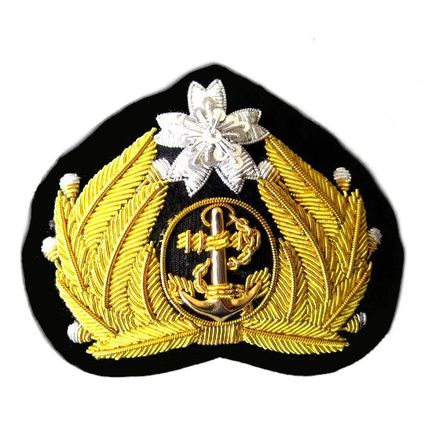 JAPAN NAVY SENIOR OFFICERS HAT CAP BADGE NEW HAND EMBROIDERED CP MADE