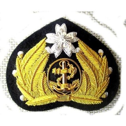JAPAN NAVY SENIOR OFFICERS HAT CAP BADGE NEW HAND EMBROIDERED CP MADE