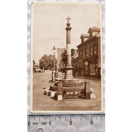vintage postcard The Stocks & Market Place, Poulton le Fylde