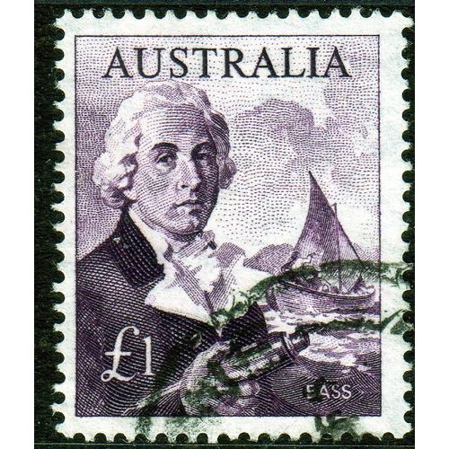 Australia Sg359a £1 Deep Bluish Violet (white paper) Very fine used (G187)