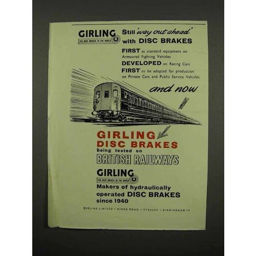 1957 Girling Disc Brakes Ad - British Railways