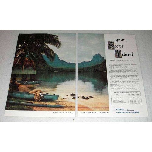 1957 Pan American Airline Ad - Your Secret Island