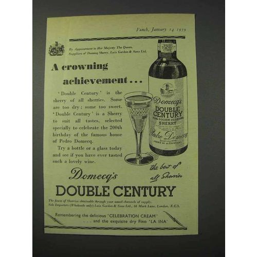 1959 Domecq's Double Century Sherry Ad - Crowning