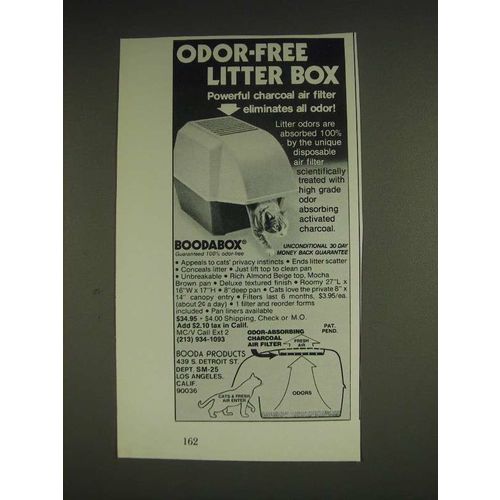 1985 Booda Products Boodabox Litter Box Ad - Odor-Free Litter Box
