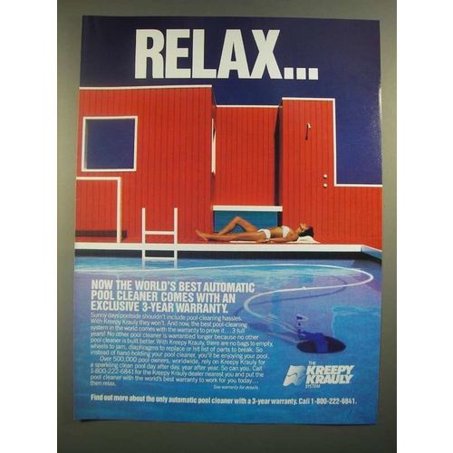 1988 The Kreepy Krauly Pool Cleaner Ad - Relax