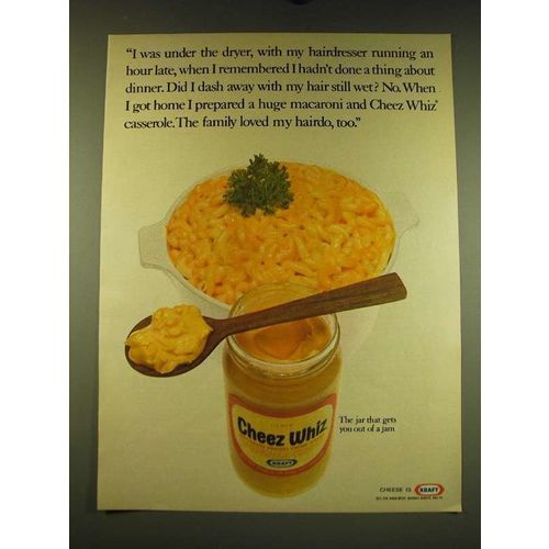 1967 Kraft Cheez Whiz Ad - I was under the dryer