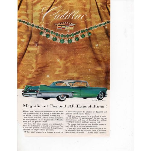 Cadillac vintage Full Page Print Ad February 1957