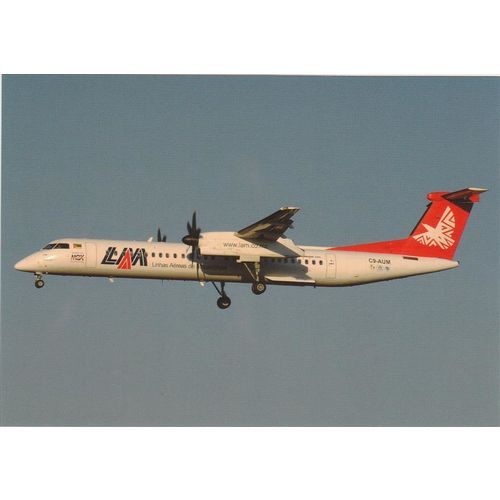 Lam Mocambique Dash8 Q 402 Civil Aviation Postcard (A23049)