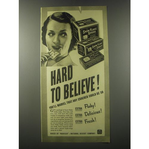 1941 Nabisco Snow Flake Sodas Crackers Ad - Hard to believe!