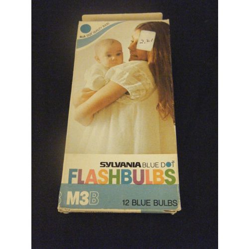 Pack of 12 Sylvania M3B Blue Dot Blue Flashbulbs