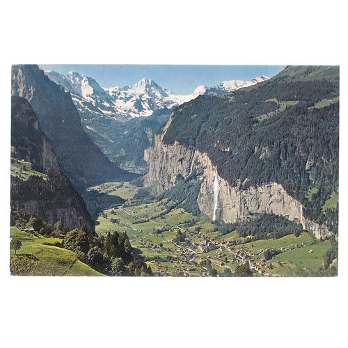 STAUBBACH und BREITHORN, LAUTERBRUNNEN, Switzerland used postcard 1972 pm #
