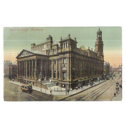 ROYAL EXCHANGE, MANCHESTER, LANCASHIRE . unused antique postcard =