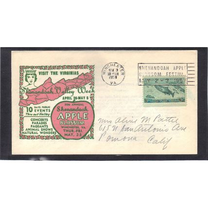 Event Shenandoah Week 1079 3c Salmon (Cachet-Penciled/A) CV40045