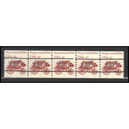 1898Ab 4c Stagecoach Fine MNH Dry Gum PNC 6/5 Line Gap AA0076