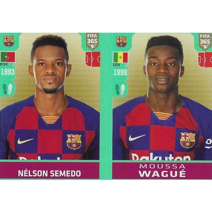 Panini's FIFA 365 2020 (Blue) Sticker: No.90 - Semedo & Wagué (Moussa)