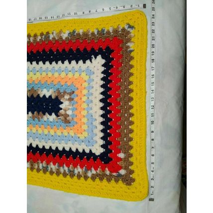 Fall/Autumn Afghan - 25" x 40" Orange/Yellow Brown "Granny Square/Rectangle"