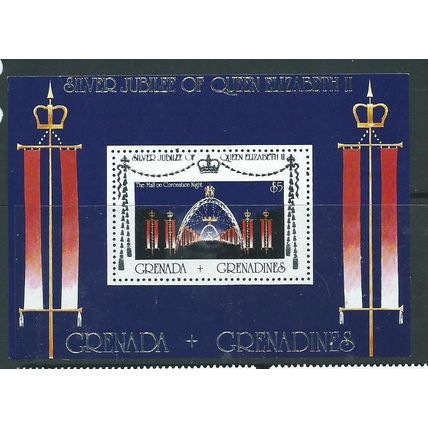 grenada grenadines stamps royalty sg ms218 silver jubilee sg ms218 mnh