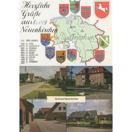 Nueunkirchen German Map Greetings Gruss Aus 2x Postcard s