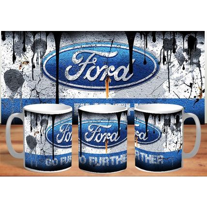 Vintage Distressed FORD car Oil Can Mug Retro Coffee Cup / Perfect Gift