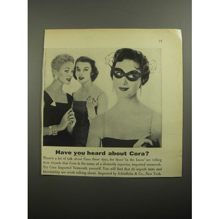1956 Cora Vermouth Ad - Have you heard about Cora?