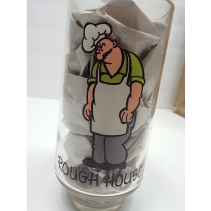 2 Vintage Rough House Popeye Drink Glass Cup Coca Cola Kollect-A-Set Series 1975