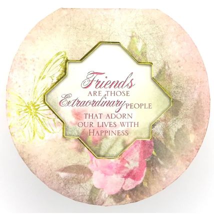 Friends Jewellery Box Sentimental Verse Carte Postal Pink 9 CM Gift Home Decor