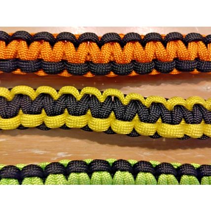 Multi Colored Paracord Hand-Woven Chinese Knot Bracelets Unisex Set of 3 Neon