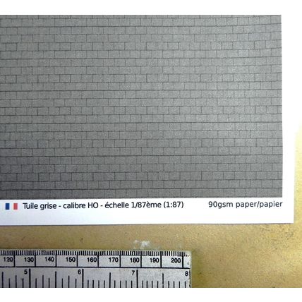Papier "tuile grise" - pour HO gauge-échelle 1:87-A4