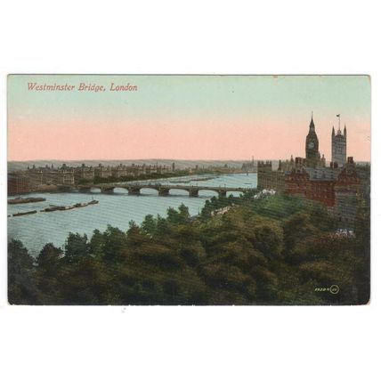 LONDON ~ WESTMINSTER BRIDGE - VALENTINES SERIES 5938A - UNUSED - See Scans