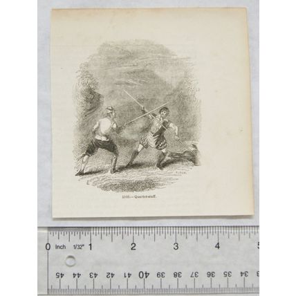 1860s engraving - quarter-staff