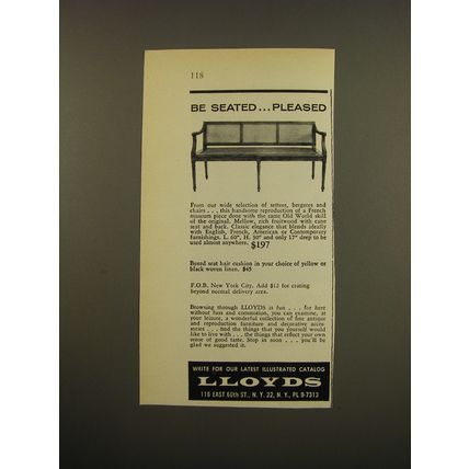 1961 Lloyds Furniture Advertisement - Be seated.. Please