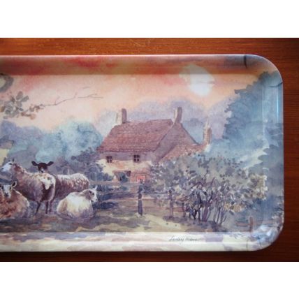 Melamaster Melamine Sandwich/Serving Tray, Countryside Scene, Lesley Holmes, VGC