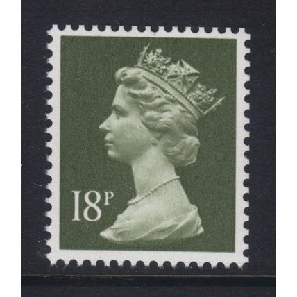 X955 U257 18p Olive-green FCP Unmounted Mint - GB Machin