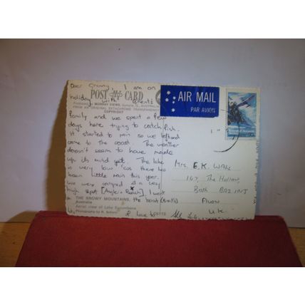 LAKE EUCUMBENE, SNOWY MOUNTAINS, N.S.W., AUSTRALIA, used postcard, c.1980 =