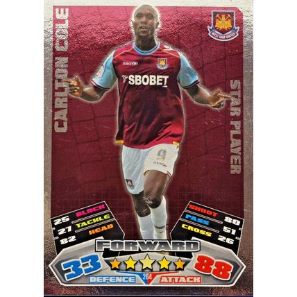 Carlton COLE West Ham Match Attax Championship 2011/12 #264 STAR PLAYER
