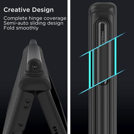 For Samsung Galaxy Z Fold 3 5G Case with Hinge Protection, S Pen Holder, Built-I