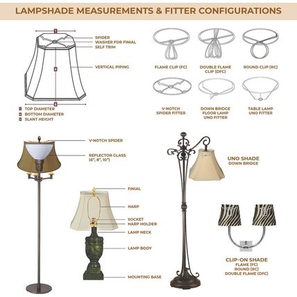 Royal Designs Deep Empire Lamp Shade, Linen Eggshell, 8 X 14 X 11