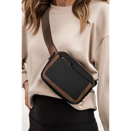 Black Adjustable Strap Mini PU Leather Crossbody Bag