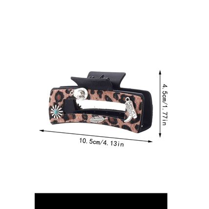 Chestnut Leopard Western Pattern Décor Square Hair Clip