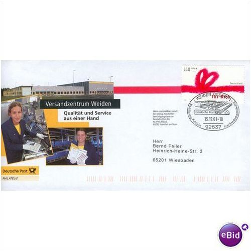 Germany Commercial cover 2001 - SG 3081 - Greetings Stamp