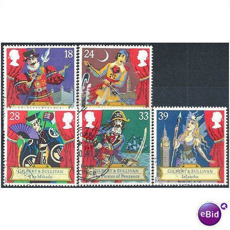 1992 Gilbert & Sullivan Set SG1624-1628 Very Fine Used