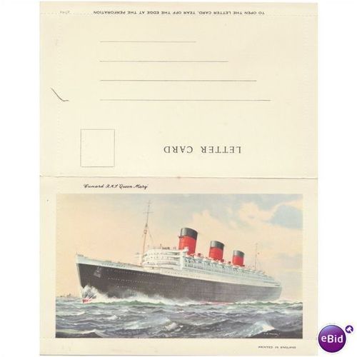 Cunard Line Queen Mary Letter Card Ocean Liner S11213