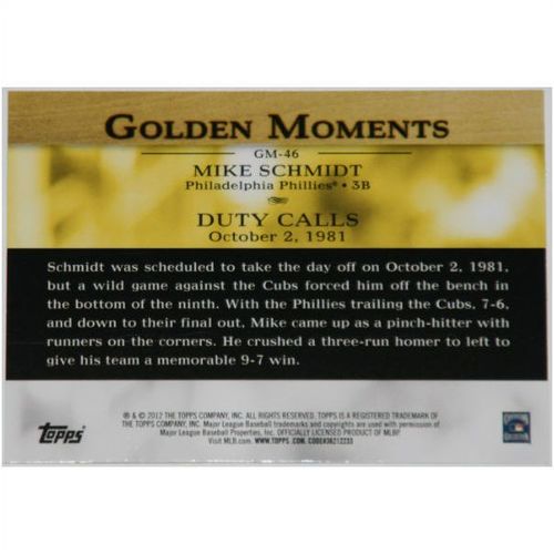 2012 Topps Golden Moments - #GM-46 - Mike Schmidt