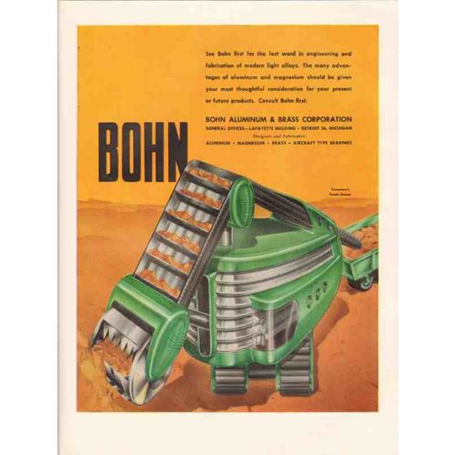 bohn aluminum brass corp 1947 tomorrows power shovel alloy vintage ad