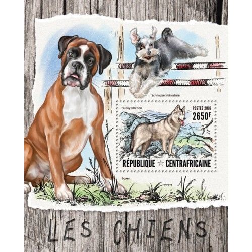 CENTRAL AFRICA 2016 SHEET MNH DOGS PERROS CHIENS CANI HUNDEN CAES 3A