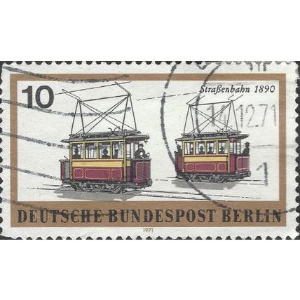 BERLIN, RAIL, Berlin trams 1890, brown 1971, 10pf, #3