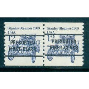 2132a 12c Stanley Steamer Very Fine MNH Dry Gum Gap Pair PreCnx W0387