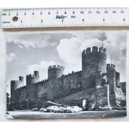 old postcard Conway Castle, The North Front