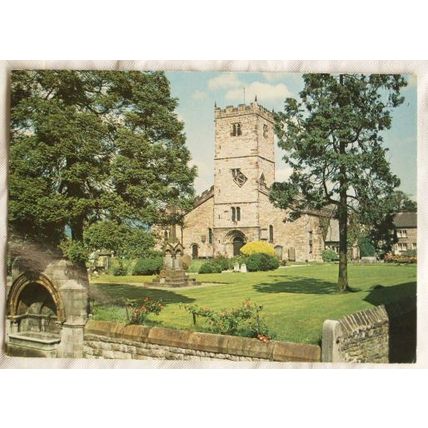 old postcard St Marys Church, Kirkby Lonsdale